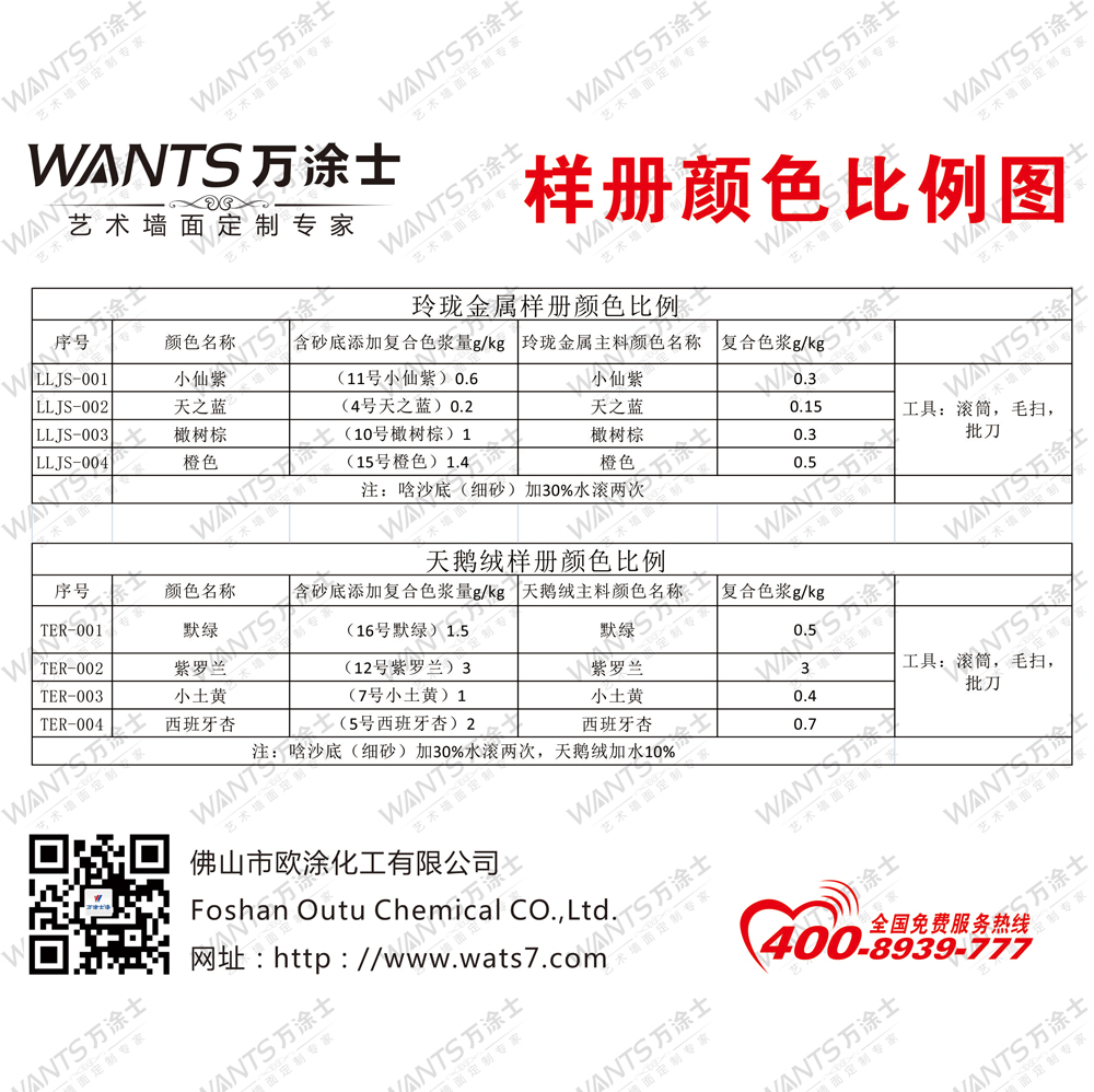 玲瓏金屬，天鵝絨顏色比例二維碼